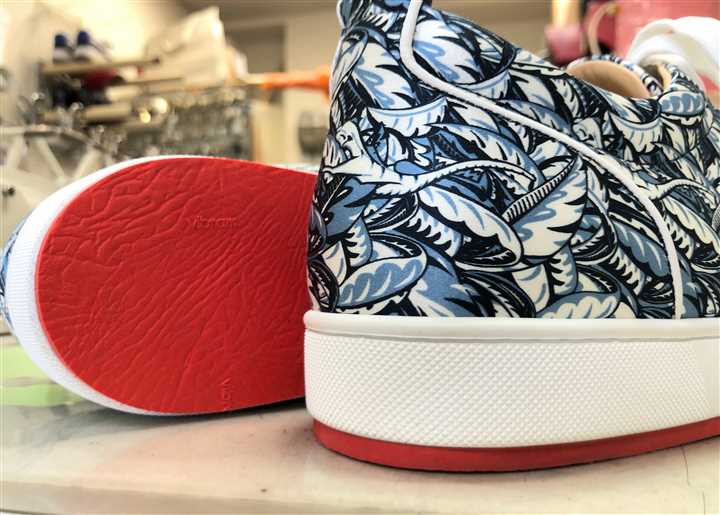 ルブタンのソール補強修理、3