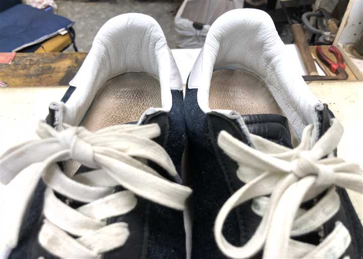 SHOE(S)MILEのカカト周りの修理、3