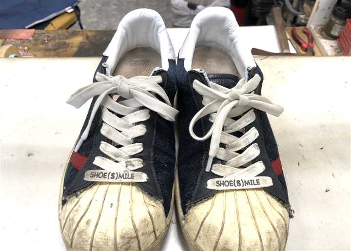 SHOE(S)MILEのカカト周りの修理、4