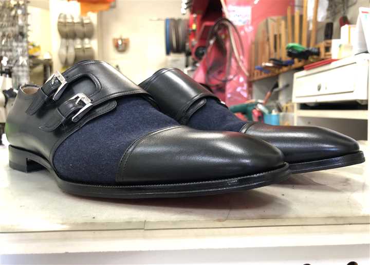 ルブタンのソール補強修理、3