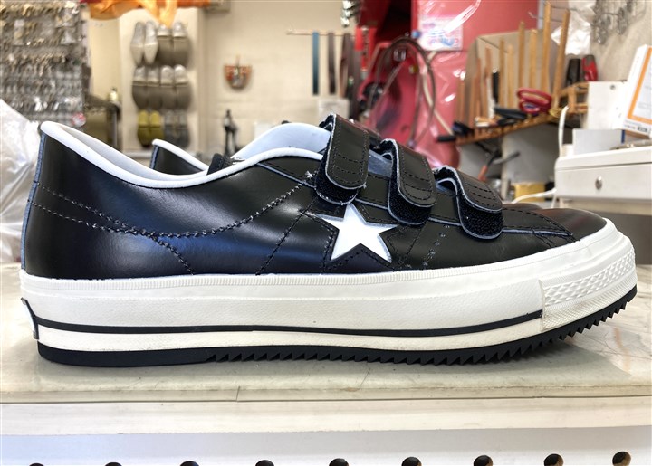 コンバース【ワンスター】をシャークソールで補強、4