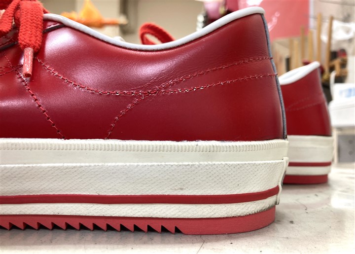 コンバース【ワンスター】の底をシャークソールレッドで補強、3