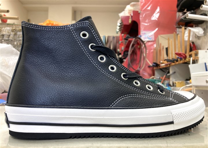 コンバースのスニーカーソール補強修理、3