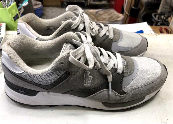 ラルフローレンのスニーカーのメッシュ穴あき修理、5