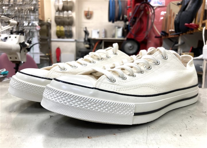 コンバースのソール剥がれ防止のミシンステッチ修理、8