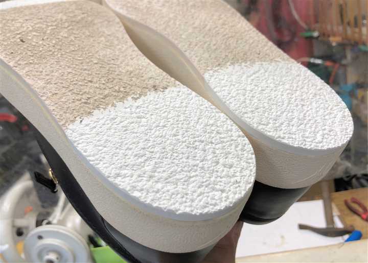 ザノッティのソール補強ゴムのメンテナンス修理、2