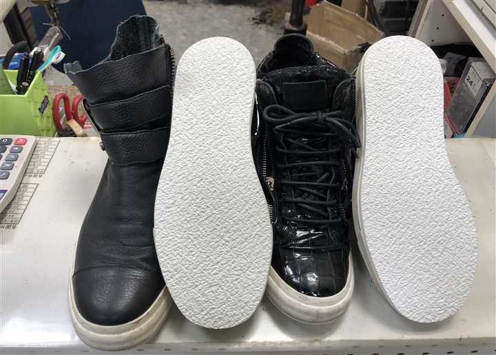 ザノッティのスニーカーソール補強修理、1