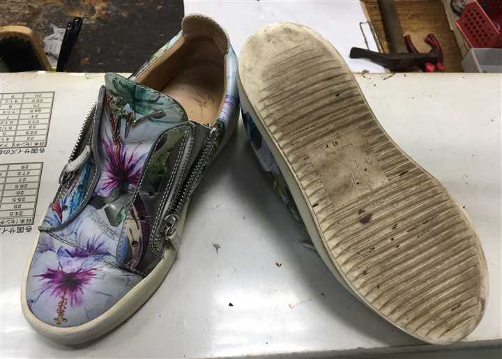 ジュゼッペ・ザノッティのスニーカー修理、2