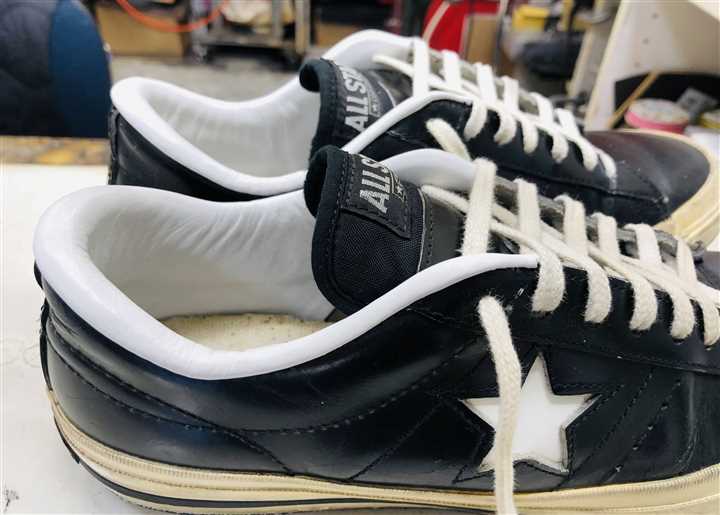 コンバースのカカト内側貼替え修理、3